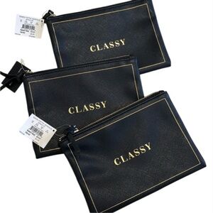 3 SAKS FIFTH AVENUE CLASSY LEATHERETTE POUCHES